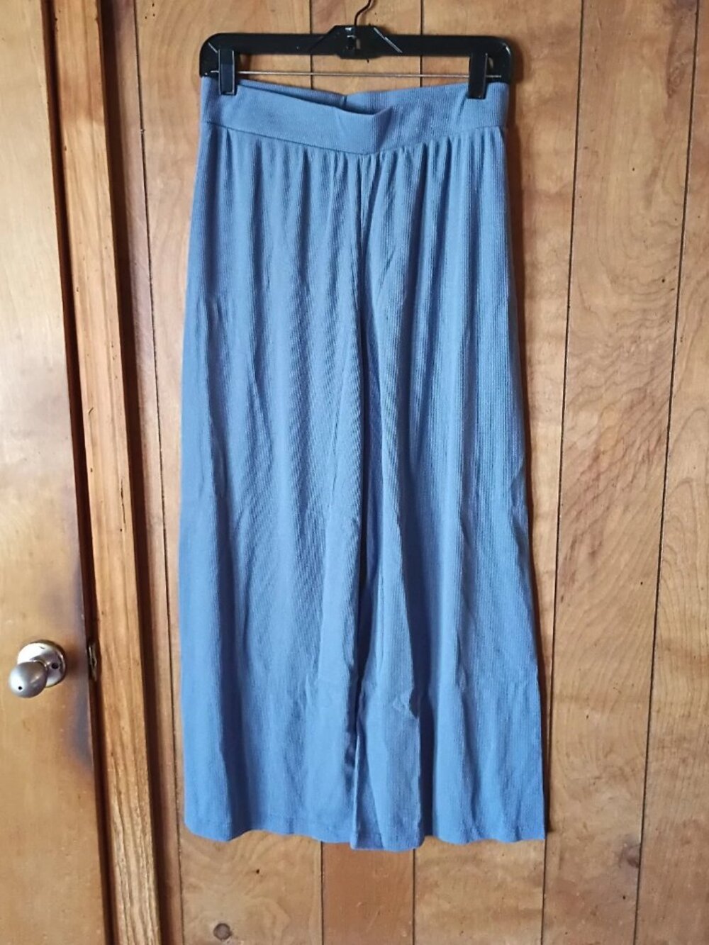 Chris & Carol Blue Wide Leg Pants Womens Size M Stretch Pull-On Casual